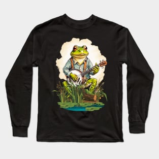 Frog Playing A Banjo Long Sleeve T-Shirt